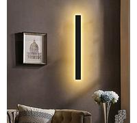 Moderne Applique Murale Intérieur LED Angle Noir Lampe Murale En Aluminium Acrylique Up & Down Miroir Lumière Longue Barre De Lumière Blanc Chaud Salle De Bains Chambre Salon Escalier (noir, 150cm)