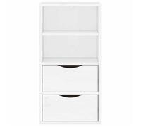 Moderne Armoire rangement Armoire latérale - Utilisation Polyvalente - tiroirs ODDA blanc 40x24x79 cm - bois massif pin LL7769