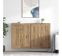 Moderne Armoires murales 2 pcs,Buffet bahut - Commode/Buffet salon contemporain - Chêne artisanal 69,5 x 34 x 90 cm@FR(541733）