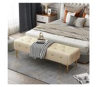 Moderne Banc capitonné rembourré avec siège rembourré, Repose-Pieds avec Pied en métal Robuste, Banc en Cuir for Chambre à Coucher, Salon, entrée Décoratif(Beige,120**40 * 43cm)