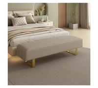 Moderne Banc de Bout lit, Banc d'entrée Moderne, Salle à Manger rembourré en Simili Cuir, Coiffeuse avec Pieds métal, Chambre touffeté for Maquillage, Salon, Bain Bancs Bout de lit(Light Grey)