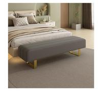 Moderne Banc de Bout lit, Banc d'entrée Moderne, Salle à Manger rembourré en Simili Cuir, Coiffeuse avec Pieds métal, Chambre touffeté for Maquillage, Salon, Bain Bancs Bout de lit(Dark Grey)