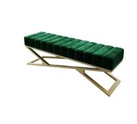 Moderne Banc de Chambre à Coucher, Banc Ottoman lit d'extrémité avec Pieds en métal doré, d'entrée rembourré, Chaussures Moderne for Salon Bancs Bout de lit(Green,100 * 40 * 44cm)