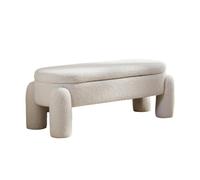 Moderne Banc de Rangement Moderne, Ottoman rembourré, Tabouret de Bout de lit en Tissu Sherpa, Joli Banc d'entrée for Le Salon Décoratif
