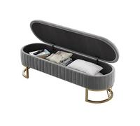 Moderne Banc de Rangement rembourré avec Pieds en métal, Banc de Rangement Moderne for entrée de Salon Décoratif(Grigio,Petit)