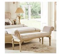 Moderne Banc d'extrémité de Chambre à Coucher en Bois Massif français, Pouf de Rangement en Tissu rembourré, Tabouret de Chevet en Tissu Classique européen, Banc de lit de Chambre à Coucher Décoratif