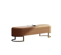 Moderne Banc Ottoman de Rangement for Chambre à Coucher, Pouf en Cuir véritable avec Rangement, Banc de Rangement for Chambre à Coucher, Salon et Couloir Décoratif(Orange,100 * 40 * 45cm)