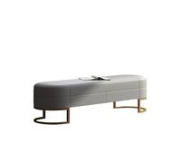 Moderne Banc Ottoman de Rangement for Chambre à Coucher, Pouf en Cuir véritable avec Rangement, Banc de Rangement for Chambre à Coucher, Salon et Couloir Décoratif(Gris,130 * 40 * 45cm)