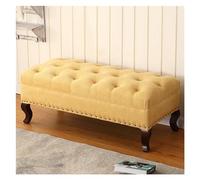 Moderne Banc rembourré, repose-pieds rectangulaire contemporain | for entrée, hall d'entrée, salle de bain, vanité, chambre à coucher | Meubles maison décoratifs Bancs bout de lit(Yellow,100*45*40)