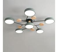 Moderne Bois Sputni LED Semi Encastré Plafonnier Nordique Molécule Blanc Près du Plafond Lumière De Plafond Salon Éclairage De Plafond pour Chambre à Manger Salle à Manger Bur, Green, 6 Light