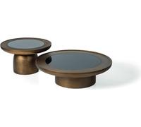 Moderne bois tables basses rondes 2x tables basses meubles design salon 2pcs