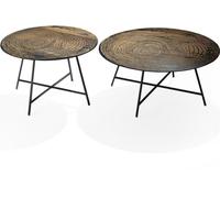 Moderne Bois Tables Basses Rondes 2x Tables Basses Meubles Design Salon Nouveau