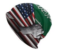 Moderne Bonnet d'hiver Tricoté Drapeau Américain Et Drapeau De L'Arabie Saoudite Cycling Cap Multifonctions Bonnet De Nuit pour Cyclisme, Le Camping, Jogging