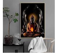 Moderne Bouddhisme Religieux Affiche Bouddha Méditation Toile Tableau Art Peintures Decoration Murale pour Salon sans Cadre 60X90CM