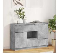Moderne Buffet bahut - Commode/Buffet salon contemporain - avec tiroir Gris béton 100 x 30 x 65,6 Bois d'ingénierie@FR(662964）