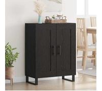 Moderne Buffet bahut - Commode/Buffet salon contemporain - Chêne noir 69,5 x 34 x 90 cm Bois d'ingénierie et fer@FR(333283）