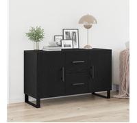 Moderne Buffet Commode Armoire de chambre - Noir Chêne 100x36x60 cm Bois d'ingénierie @FR(432190)