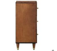 Moderne Buffet/Commode BURKE, Armoire de rangement, avec tiroir Marron 40x33x75 cm, Bois de mangue massif AA2765