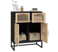 Moderne Buffet noir BURKE, Armoire de salon, 60x30x75 cm, bois d'ingénierie AA2309