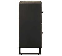 Moderne Buffet noir BURKE, Armoire de salon, 80x33x75 cm, bois massif de manguier AA2430