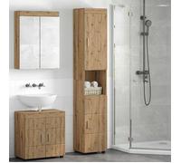 Moderne Cabinet de salle de bain - Meuble/Colonne Salle de Bain - avec stockage TULUM chêne artisanal@FR(84259）