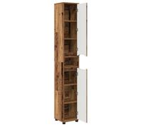 Moderne Cabinet de salle de bain, SOLOMOON, ARMOIRE WC, Bois Ancien 30,5x30x195 cm MM1184