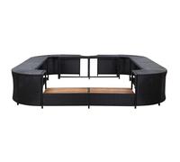 Moderne Cadre de bain Cadre de spa - carré Noir 268x268x55 cm Résine tressée •3168729 2parcel