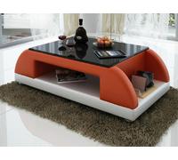 Moderne Canapé Coussin Cuir Table Salon Assis Verre Tables Café Design
