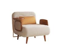 Moderne Canapé-lit Pliant en Bois, canapé-lit Multifonctionnel Vintage avec Plateau, Dossier réglable à 5 Vitesses, adapté au Salon, Bureau et l'espace Compact Fauteuil-lit(90cm)