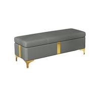 Moderne Chambre Banc De Rangement Bout De Lit Canapé en Cuir Banc Fenêtre Assis Cheminée Rangement Jouets... Décoratif(Grigio,150 * 40 * 45cm)