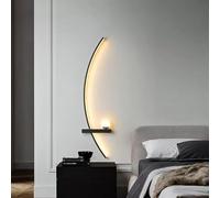 Moderne Chambre Salon LED Applique Murale Minimaliste Rayures Applique Murale Décorative for Chambre Chevet Étude Maison Éclairage Intérieur Luminaire (Color : Black 85cm Left, Size : Stepless dimmi