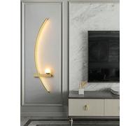 Moderne Chambre Salon LED Applique Murale Minimaliste Rayures Applique Murale Décorative for Chambre Chevet Étude Maison Éclairage Intérieur Luminaire ( Color : Gold 55cm Left , Size : Warm white-No R