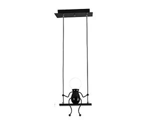 Moderne Charmant Suspension Créatif fer Gens Dessin animé Conception Lampe suspendue Élégant Suspension pour Des gamins Enfants Chambre Chevet Salon Balcon Mignonne Lustre (Noir, 1 Lustre)