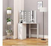 Moderne Coiffeuse d'angle table de maquillage lumière LED - VIDAXL - Blanc clair 296902