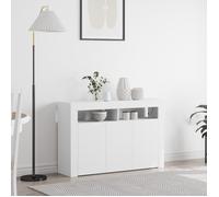 Moderne Commode Armoire de chambre - Buffet Blanc Blanc Bois d'ingénierie 116 x 30 x 75 cm Moderne @FR(619317)