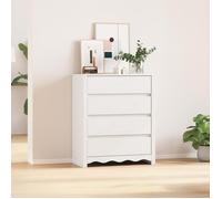 Moderne Commode Armoire de chambre - ""DRAMMEN"" Blanche 76,5x40x91 cm En Bois Massif de Pin @FR(832074)