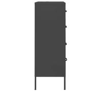 Moderne Commode salon BURKE Meuble de rangement Anthracite 80x35x101 5 cm Acier AA3275