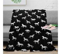 Moderne Couverture Cheval 3D Imprimée Microfibre Décor Maison Equestre Plaid Doux Chaud pour Salon Chambre 60x80(150x200cm)