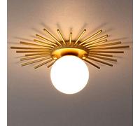 Moderne Créatif Plafonnier Métal Plafonnier Forme du Soleil Éclairage de Plafond Rond Verre Balle Abat-Jour L'éclairage Intérieur Prise G9 1-Lumière Pour Cuisine Table à Manger Restaurant Bar Café
