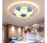 Moderne Creative Football LED Plafonnier Chambre Enfants Lumière Dimmable Changement De Couleur Garçon Filles Protection Des Yeux Plafonnier Salon Chambre Maternelle Décoration Lumière,Bleu,52CM 40W