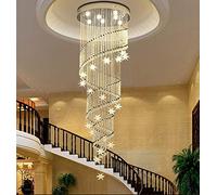 Moderne Crystal Moon and Star Spiral Shape Design s Compatible avec Lobby Stair Lampes d'éclairage (couleur : Blanc chaud Taille : Dia80 H300cm) (Blanc chaud Dia60 H240cm)