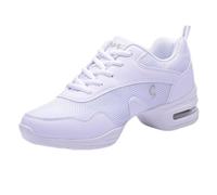 Moderne Dance Sneakers Chaussures de Sport Jazz pour Femmes Fitness Sneakers Chaussures d'entraînement à Danse de Marche Sportive avec Lacets Confortable Maille de Coussin d'air