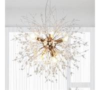 Moderne Ddelion Chdeliers Cristal Feux D’Artifice Spoutnik Plafonnier Luminaire Rond Pendt éclairage pour Salle à Manger Salon Chambre Salle De Bain Foyer Chambre des Filles, Gold 12Lights