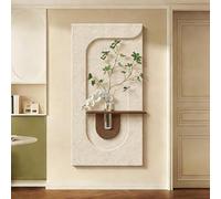 Moderne Décoration Murale De Grès Sculptures de Paysage Créatives avec LED, Salon Maison Deco Chambre Prêt à Accrocher(White,50 * 100cm/19.7 * 39.4in)