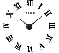 Moderne DIY Grand Pendule Murale Chiffres Romains Big Montre Stickers 3D Horloge Montre Murale (Batterie Non Inclus) Doré