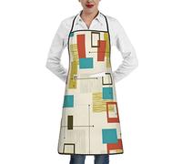 Moderne Du Milieu Du Siècle Tablier De Barbecue Unisex Tablier Cuisine Nouveauté Chef Tabliers Pour Grill Jardin Restaurant 52X72Cm