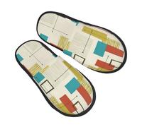 Moderne Du Milieu Du Siècle Unisexe Slippers Légères Chaussons Doux Pantoufles Pour Automne Extérieur Intérieur M