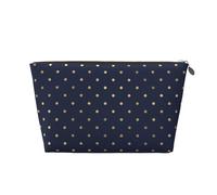 Moderne élégant Bleu Marine à Pois dorés, Trousse de Toilette Trousse de Maquillage Sac à cosmétiques Trousse de Toilette de Voyage Portable