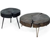 Moderne en bois de luxe ronde 2x tables basses meubles design salon 2pcs