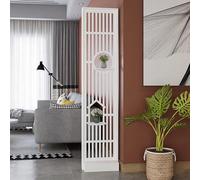 Moderne en Bois Sol À Plafond Séparateur Pièce avec Tiroirs Intégrés et Étagères D’exposition Multi Fonctionnel Séparateur Maison Bureau pour Séparation Pièce(White,60*30*205cm/23.6*11.8*80.7in)